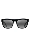 Maui Jim S-turns 56mm Polarized Rectangle Sunglasses In Black Grey