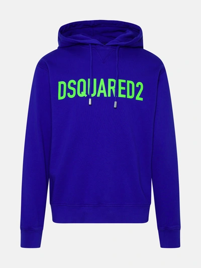 Dsquared2 Blue Stretch Cotton Sweatshirt