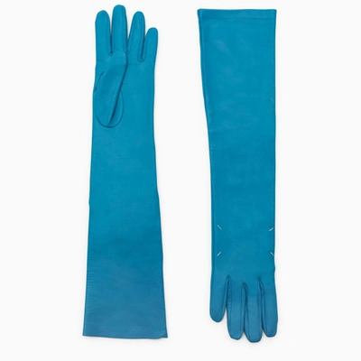 Maison Margiela Blue Leather Gloves