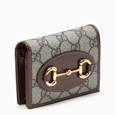 Gucci Gg Fabric And Leather Horsebit Credit Card Holder