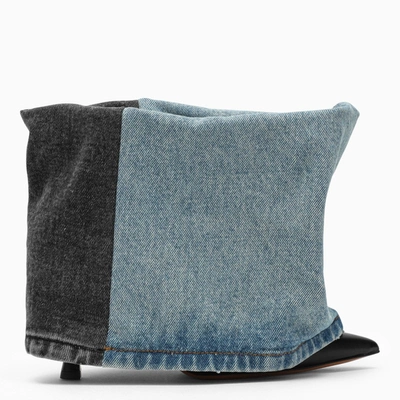Loewe Denim And Leather Ankle Boot In Blue
