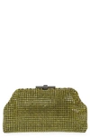 Reiss Adaline Crystal Clutch In Pistachio