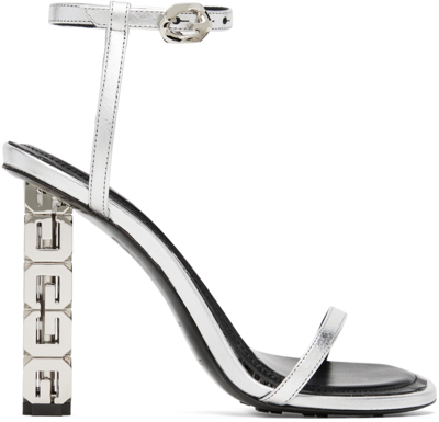 Givenchy G-cube Ankle Strap Sandal In Silver
