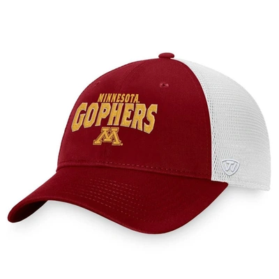 Top Of The World Men's  Maroon, White Minnesota Golden Gophers Breakout Trucker Snapback Hat In Maroon,white