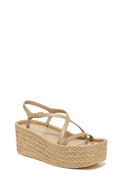 Vince Maxine Crisscross Platform Espadrille Sandals In Blonde