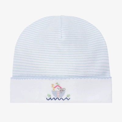 Mini-la-mode Babies' Blue Stripe Pima Cotton Hat
