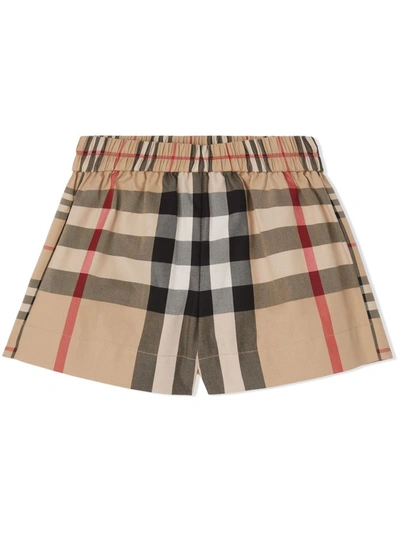 Burberry Baby Girls Beige Check Shorts In Archive Beige Ip Chk