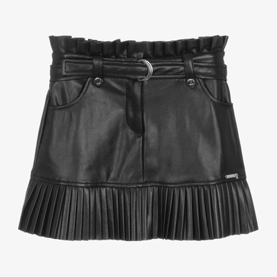 Guess Kids' Girls Black Faux Leather Skirt