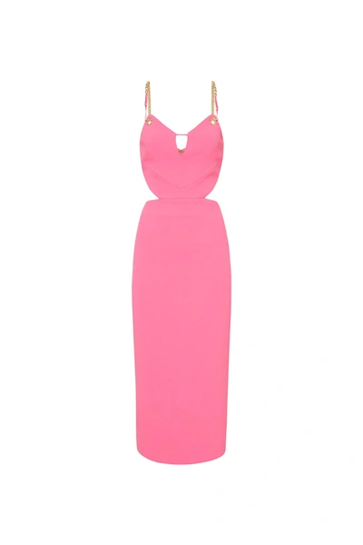 Rebecca Vallance Dulce Amore Midi Dress Pink In Bubblegum