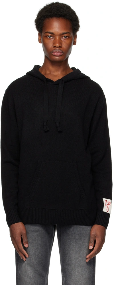 Golden Goose Cachemire And Cachemire Blend Hooded Sweater In Black