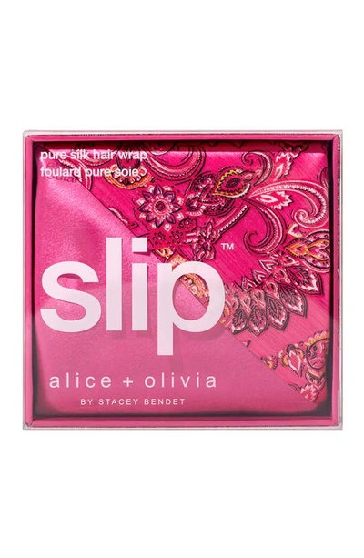 Slip X Alice + Olivia Silk Hair Wrap In Spring Time