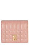 Burberry Lola Quilted Leather Trifold Wallet In Dusky Pink