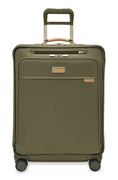 Briggs & Riley Baseline 26-inch Medium Expandable Spinner Suitcase In Olive