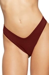 Skims Stretch Cotton Dipped Thong In Sangria
