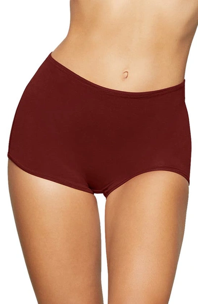 Skims Stretch Cotton Boyshorts In Sangria
