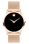 Movado Women's Museum Classic Rose-goldtone Stainless Steel Bracelet Watch In Pink