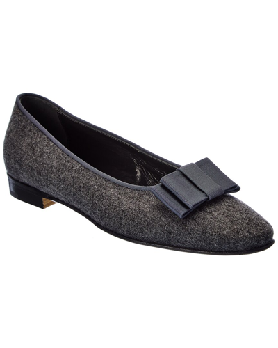 Manolo Blahnik Bulgatora Wool Flat In Grey