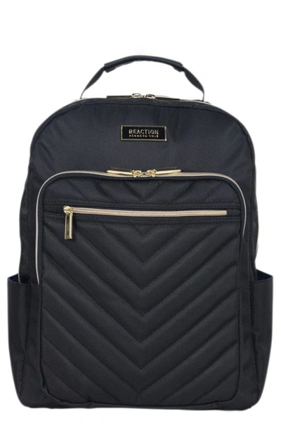 Kenneth Cole Reaction Chelsea Chevron Quilted Backpack In Black