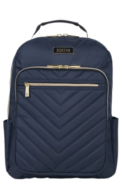 Kenneth Cole Reaction Chelsea Chevron Quilted Backpack In Navy