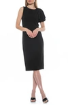 Alexia Admor Draped Sheath Midi Dress In Black