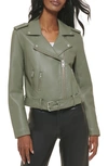 Levi's® Faux Leather Fashion Belted Moto Jacket In Sage Green