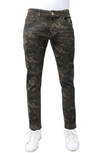 X-ray Skinny Fit Flex Jeans In Olive Camo