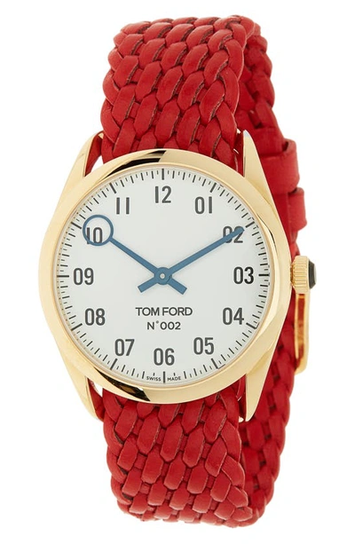 Tom Ford Gold Red Strap Watch! Stunning! Tom Brady main image 4