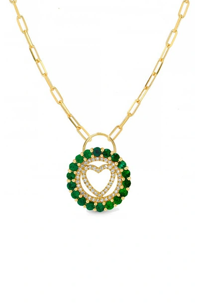Gabi Rielle Cubic Zirconia Heart Paperclip Chain Necklace In Gold