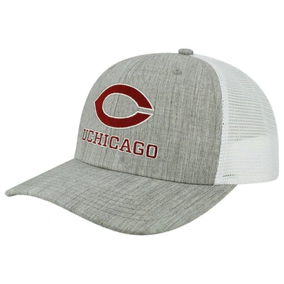Legacy Athletic Men's  Heather Gray, White Uchicago Maroons The Champ Trucker Snapback Hat In Heather Gray,white