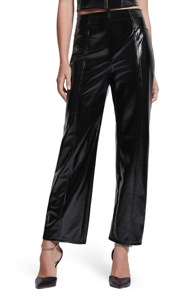 Guess Monica Straight Leg Trousers In Jet Black Multi