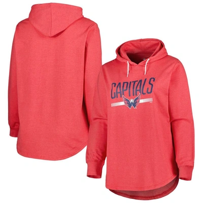 Profile Heather Red Washington Capitals Plus Size Fleece Pullover Hoodie