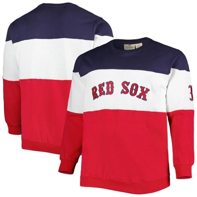 Profile Men's Navy, Red Boston Red Sox Big And Tall Pullover Sweatshirt In Navy,red