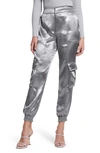 Guess Soundwave Textured Satin Cargo Pants In Gunmetal Multi