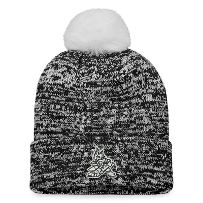 Fanatics Branded Black Arizona Coyotes Glimmer Cuffed Knit Hat With Pom