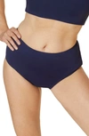 Andie High Waist Bikini Bottoms In Navy