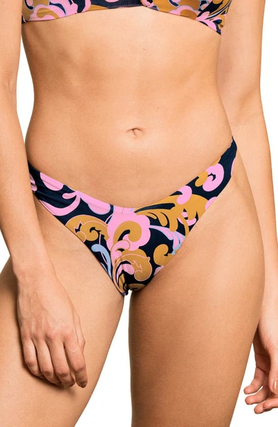 Maaji Swizzle Splendour Reversible Bikini Bottoms In Multi/ Pink