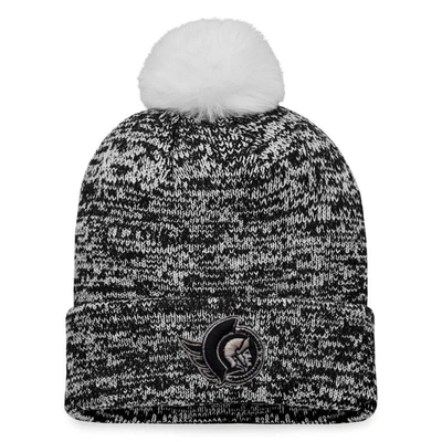 Fanatics Branded Black Ottawa Senators Glimmer Cuffed Knit Hat With Pom