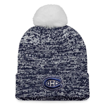 Fanatics Branded Navy Montreal Canadiens Glimmer Cuffed Knit Hat With Pom