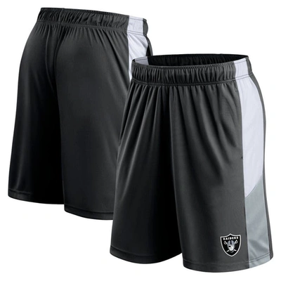 Fanatics Branded Black Las Vegas Raiders Prep Colorblock Shorts