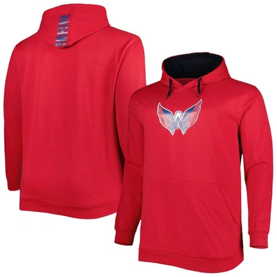 Profile Men's Red Washington Capitals Big And Tall Fleece Pullover Hoodie