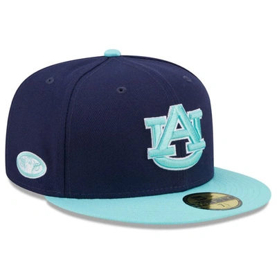 New Era Men's  Navy, Light Blue Auburn Tigers 59fifty Fitted Hat In Navy,light Blue