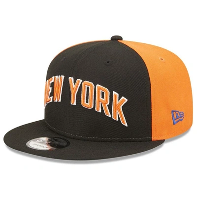 New Era Men's  Black New York Knicks 2022/23 City Edition Official 9fifty Snapback Adjustable Hat