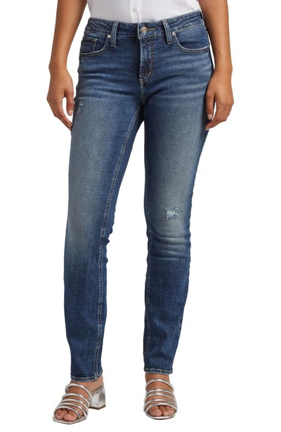 Silver Jeans Co. Elyse Ankle Straight Leg Jeans In Indigo