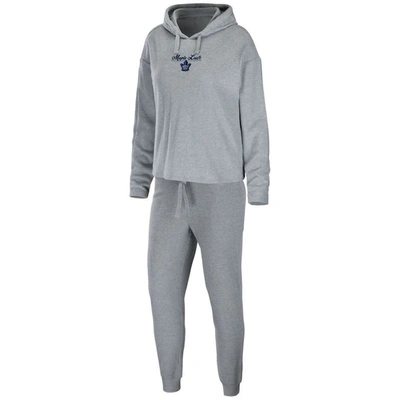 Wear By Erin Andrews Women's  Heather Gray Toronto Maple Leafs Logo Pullover Hoodie And Pants Sleep S