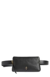 Allsaints Leather Belt Bag In Black Warm Brass