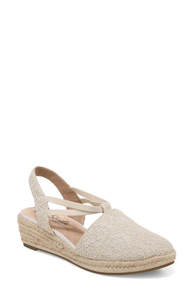 Lifestride Katrina Espadrille Slingback Wedge Pump In Taupe Canvas