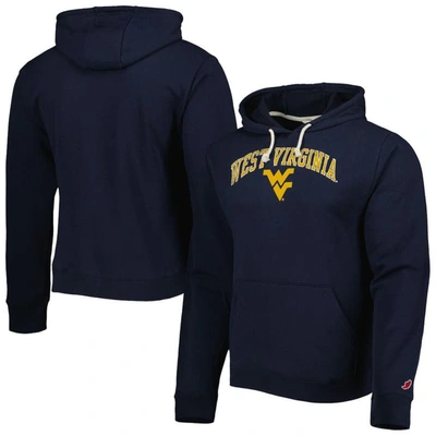 League Collegiate Wear Navy West Virginia Mountaineers Arch Essential Fleece Pullover Hoodie