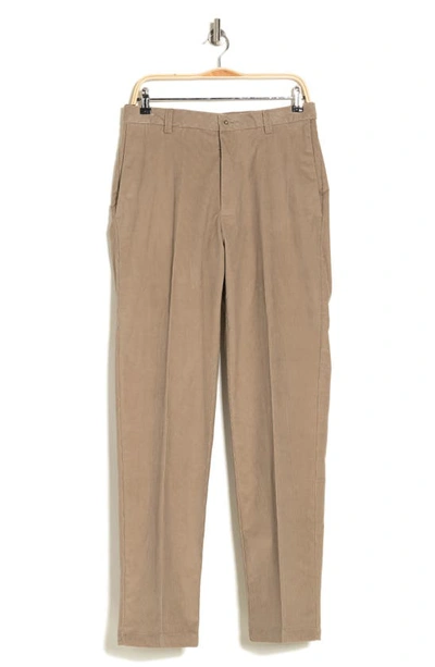 Haggar Classic Fit Stretch Corduroy Pants In Medium Khaki