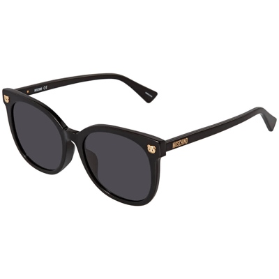 Moschino Dark Grey Cat Eye Ladies Sunglasses Mos088/f/s 0807/ir 55 In Black