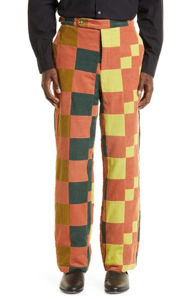 Bode Quilted Corduroy Patch Trousers In Multi